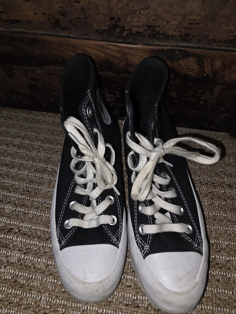 Converse Chuck Taylor Chunky Platform Black High Top Size 7.5
